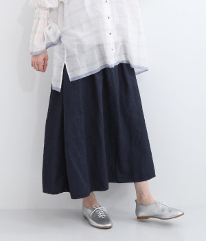 東炊き ヴィンテージフレンチコットンスカート(ネイビー-ONESIZE)