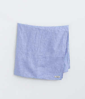 ピグメントカラーリネン　ストール(ブルー-ONESIZE)