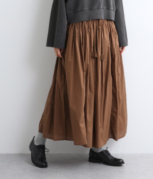 インディアンコットンスカート(ブラウン-ONESIZE)