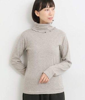 ヤクコットンタートルネックプルオーバー(ナチュラル-ONESIZE)