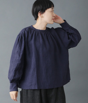 リネンインディゴプルオーバー