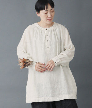 リネンキャンバスプルオーバー(ホワイト-ONESIZE)