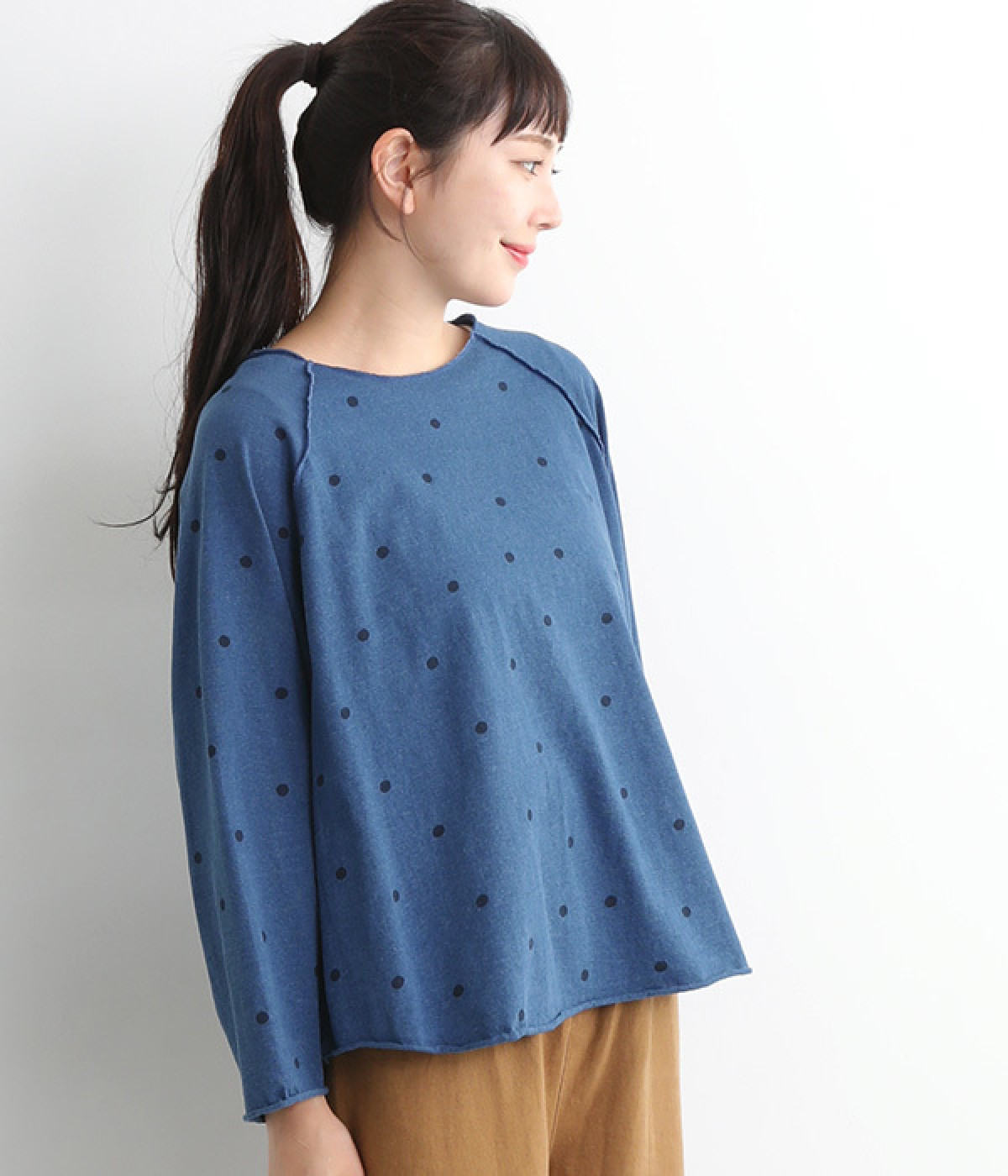 インディゴドットプルオーバー(ライトインディゴ-ONESIZE)