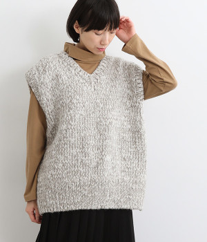 ペルーハンドニットベスト(ナチュラル-ONESIZE)