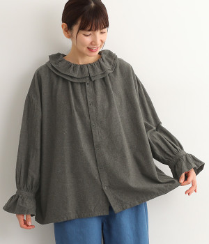 コットンヤクウール2WAYブラウス