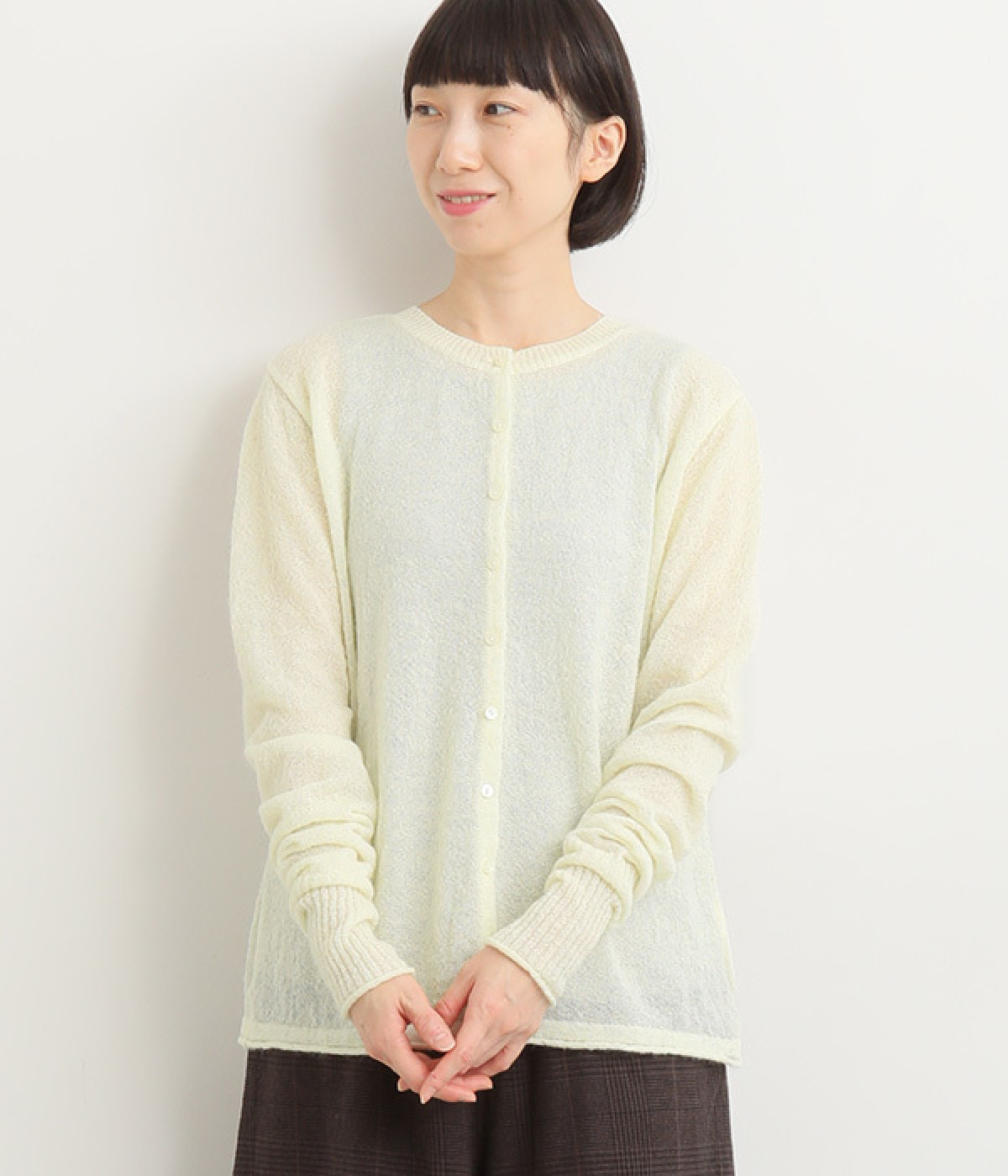 ジャパンホールガーメントカーディガン(ホワイト-ONESIZE)