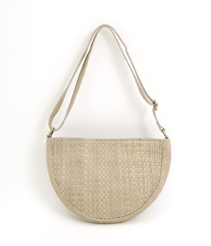 【Kyuca】ハーフムーンショルダー(グレージュ-ONESIZE)