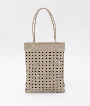 【Kyuca】フラットメッシュトートバッグ(グレージュ-F)