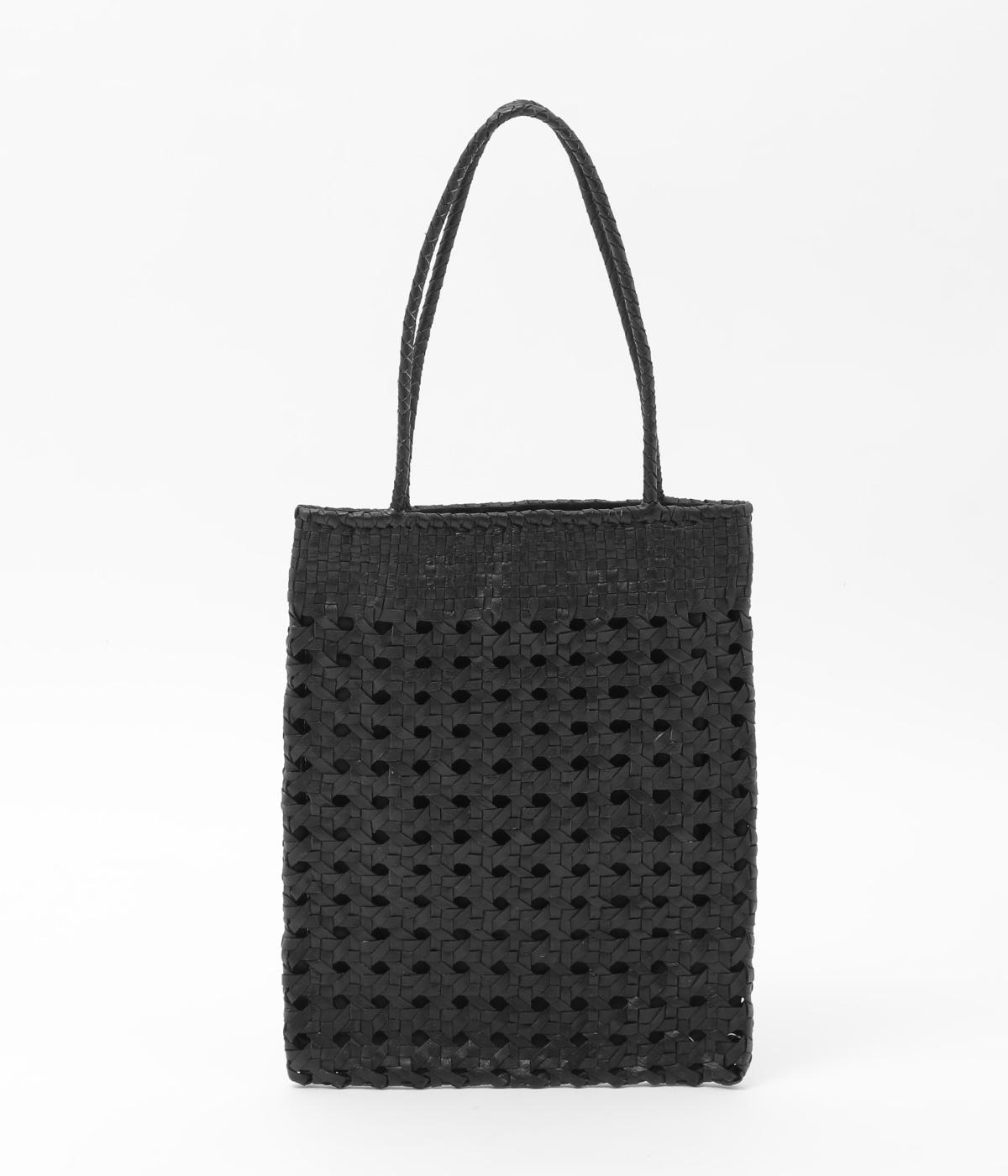 【Kyuca】フラットメッシュトートバッグ(ブラック-F)