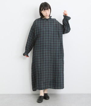 リネン2wayワンピース(ブラックウォッチ-ONESIZE)