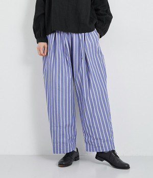 ストライプパンツ(ブルー×グレー-ONESIZE)