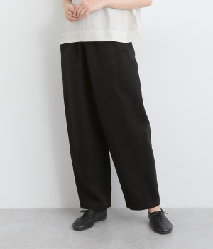 ツイルウェーブリネンパンツ(ブラック-ONESIZE)