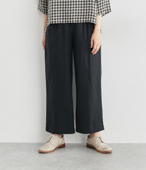 カラーリネンパンツ(ブラック-ONESIZE)