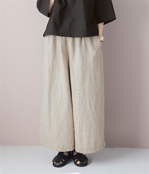 リネン　ワイドパンツ(ナチュラル-ONESIZE)