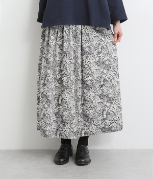 コットンリバティースカート(スモールフラワー-ONESIZE)