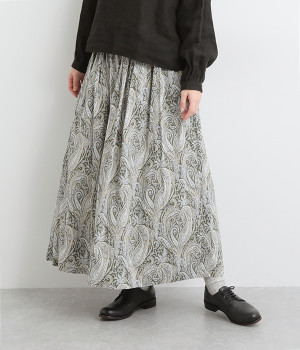 コットンリバティースカート(ペイズリー-ONESIZE)