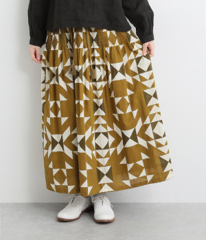 コットンインディアンコットンスカート(キナリ-ONESIZE)