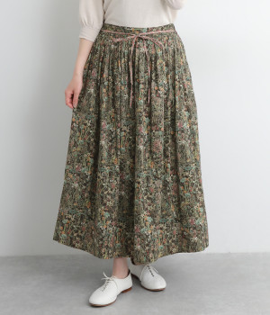 コットンリバティスカート(ブラック-ONESIZE)