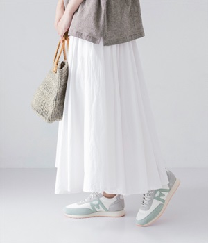 コットンブロード サーキュラースカート(ホワイト-ONESIZE)