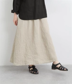 リネン　スカート(ナチュラル-ONESIZE)