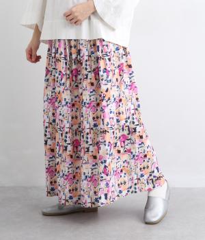 オリジナルプリント　スカート(ピンク/ウォーターカラー-F)