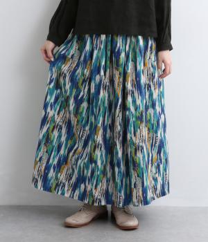 オリジナルプリント　スカート(ブルー/ペイント-F)