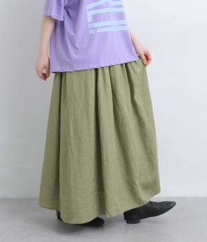 リネン　ギャザースカート