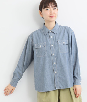 インディゴダンガリーシャツ(ネイビー-ONESIZE)