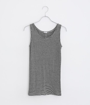 コットンボーダータンクトップ(ナチュラル×ブラック-ONESIZE)