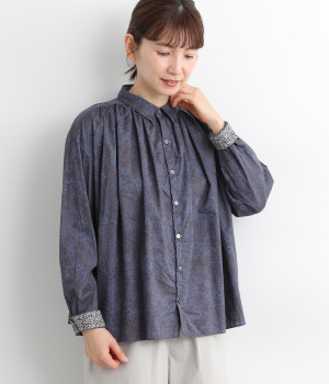 コットンリバティシャツ(ネイビー-ONESIZE)