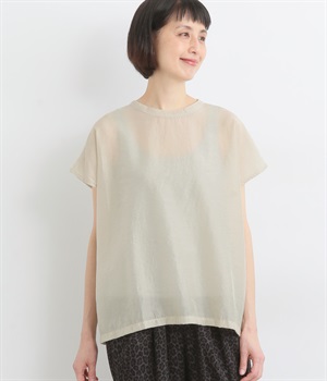 シルク混　スリーブレスプルオーバー(ベージュ-ONESIZE)