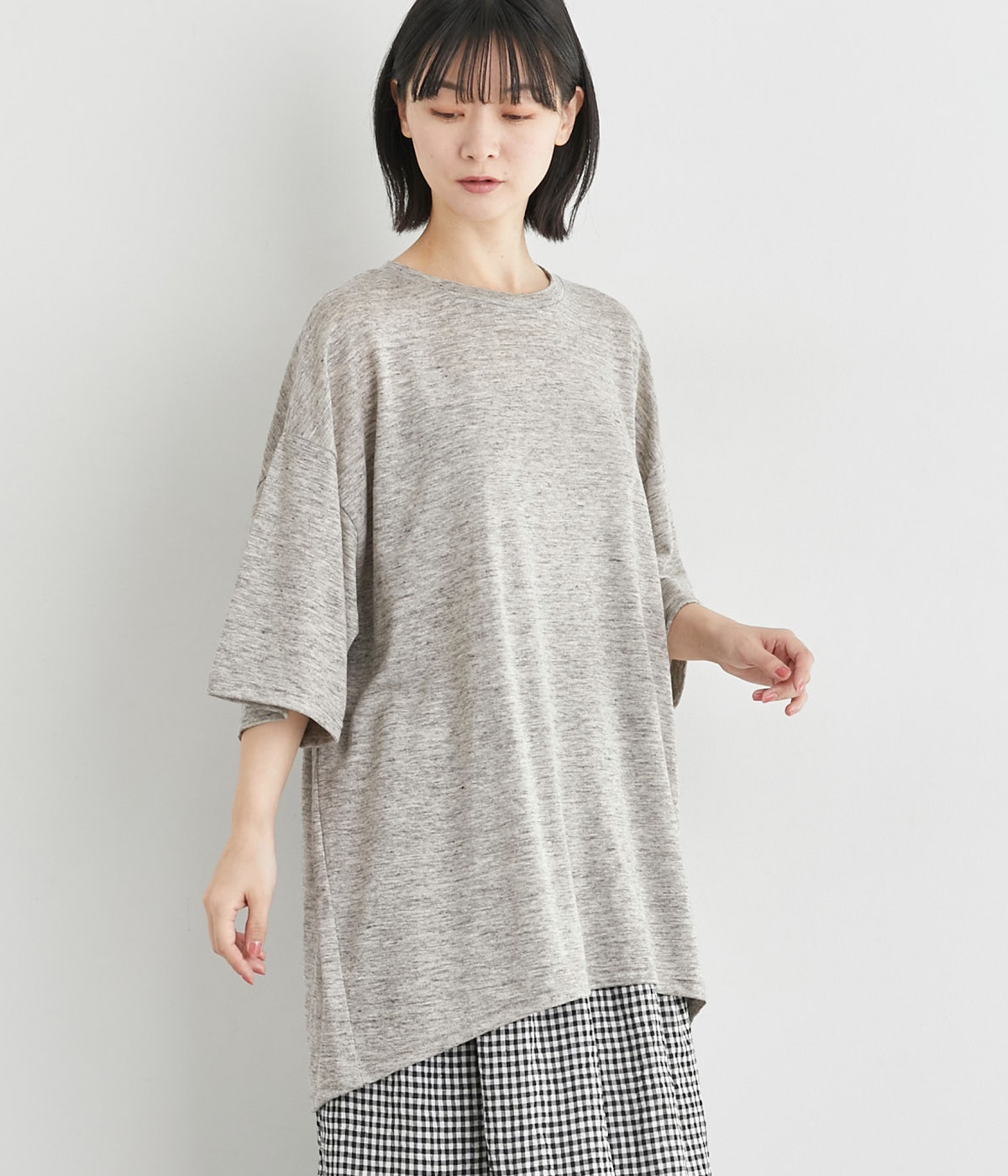 リネンプルオーバー(グレー-ONESIZE)