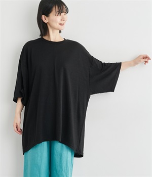 リネンプルオーバー(ブラック-ONESIZE)