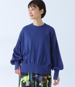 コットンニット　プルオーバー(ブルー-F)