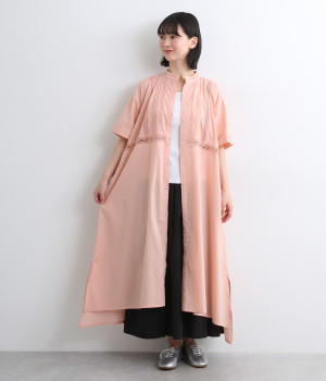 コットンレースワンピース(ピンク-ONESIZE)