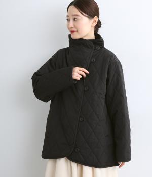キルティング　ハイネックショートコート(ブラック-F)