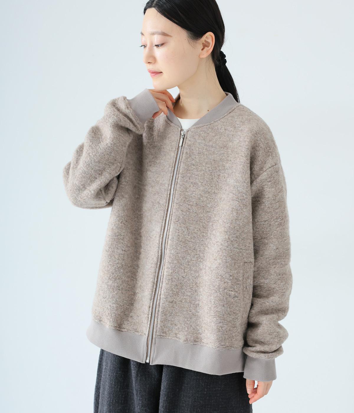 プードルニット　ブルゾン(ベージュ-F)