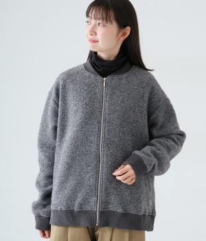 プードルニット　ブルゾン(グレー-F)