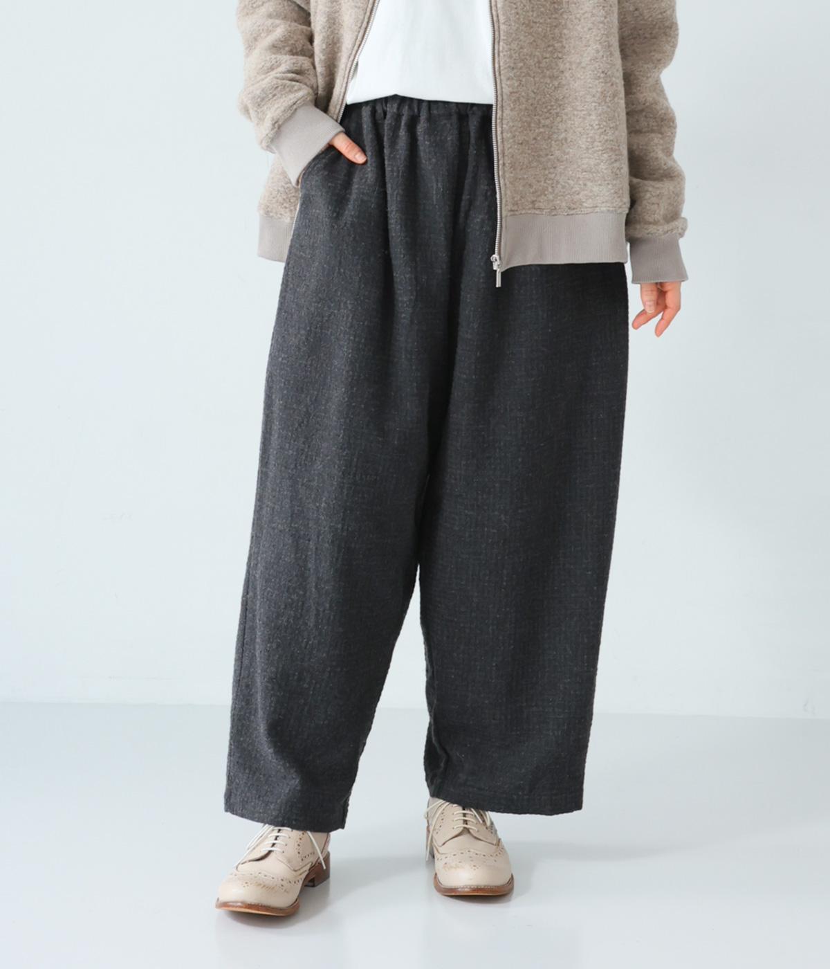 コットンウールサッカー　パンツ(チャコール-F)