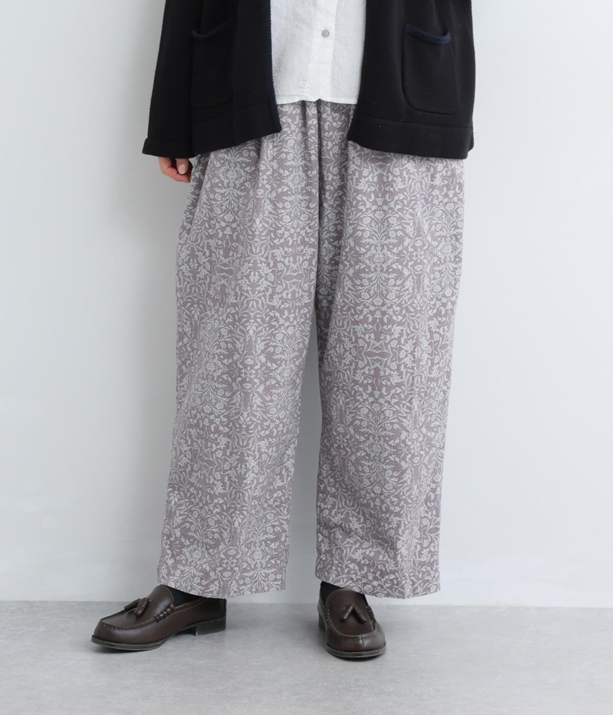 コットン花柄コール天　パンツ(グレー-F)