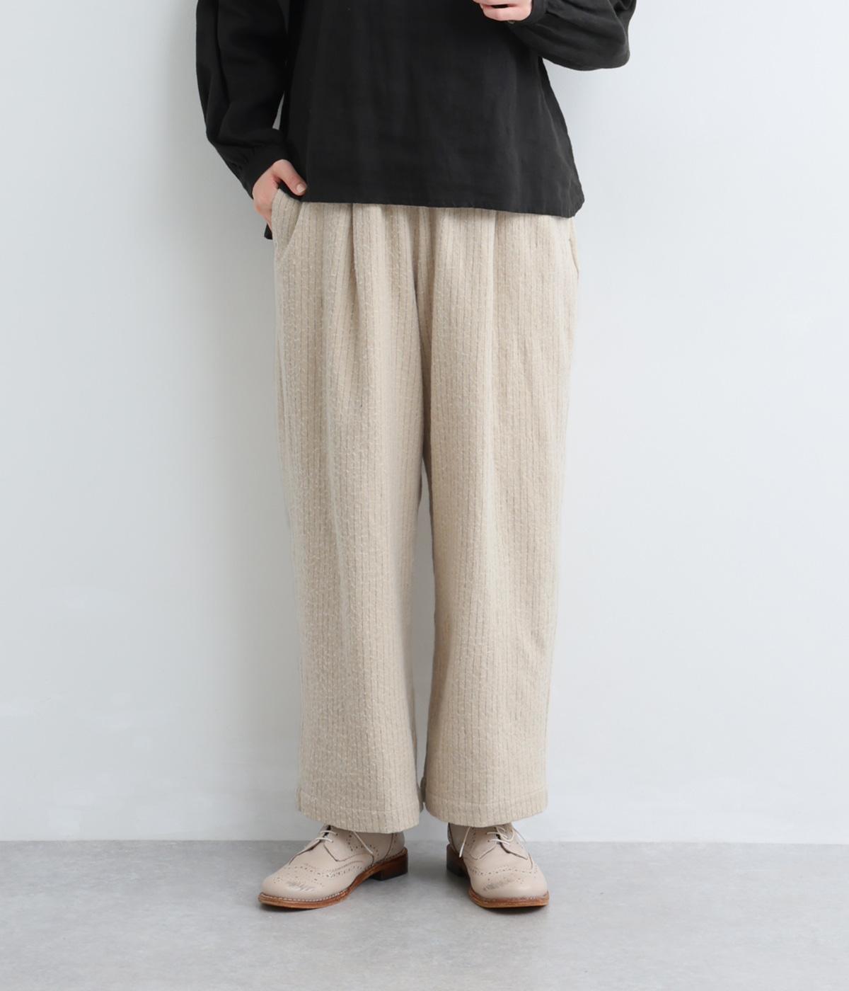 コットンウールピンストライプ　パンツ(ナチュラル-F)
