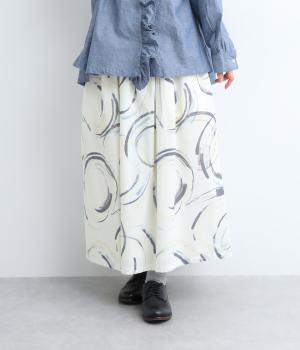 インクジェットプリントスカート(ドット-ONESIZE)