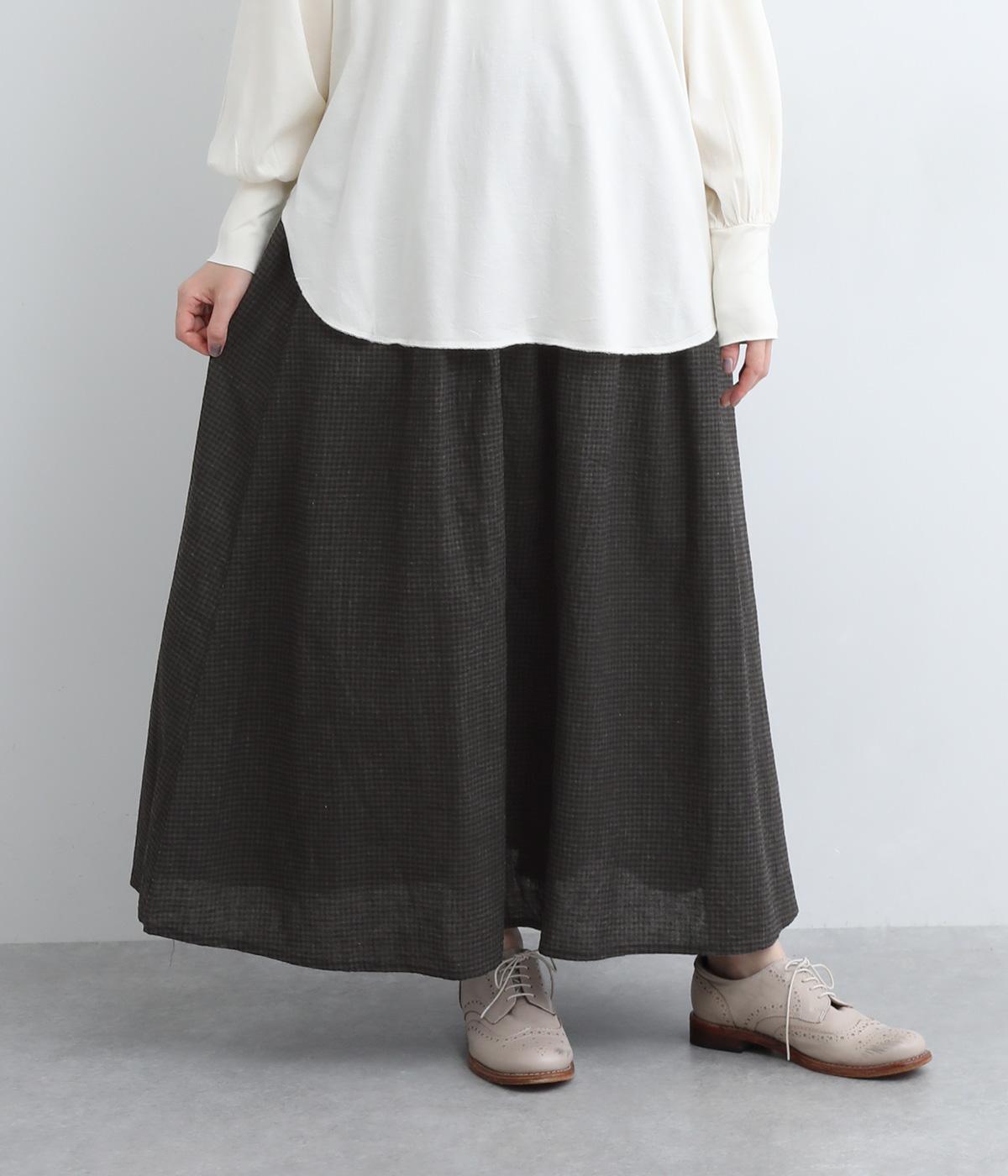 リネンコットンギンガムスミスカート(ギンガムチェック-F)