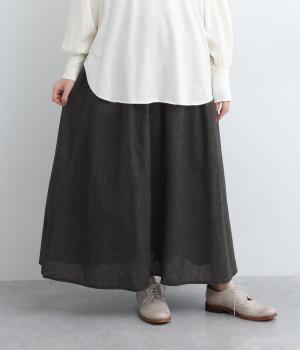 リネンコットンギンガムスミスカート(ギンガムチェック-F)