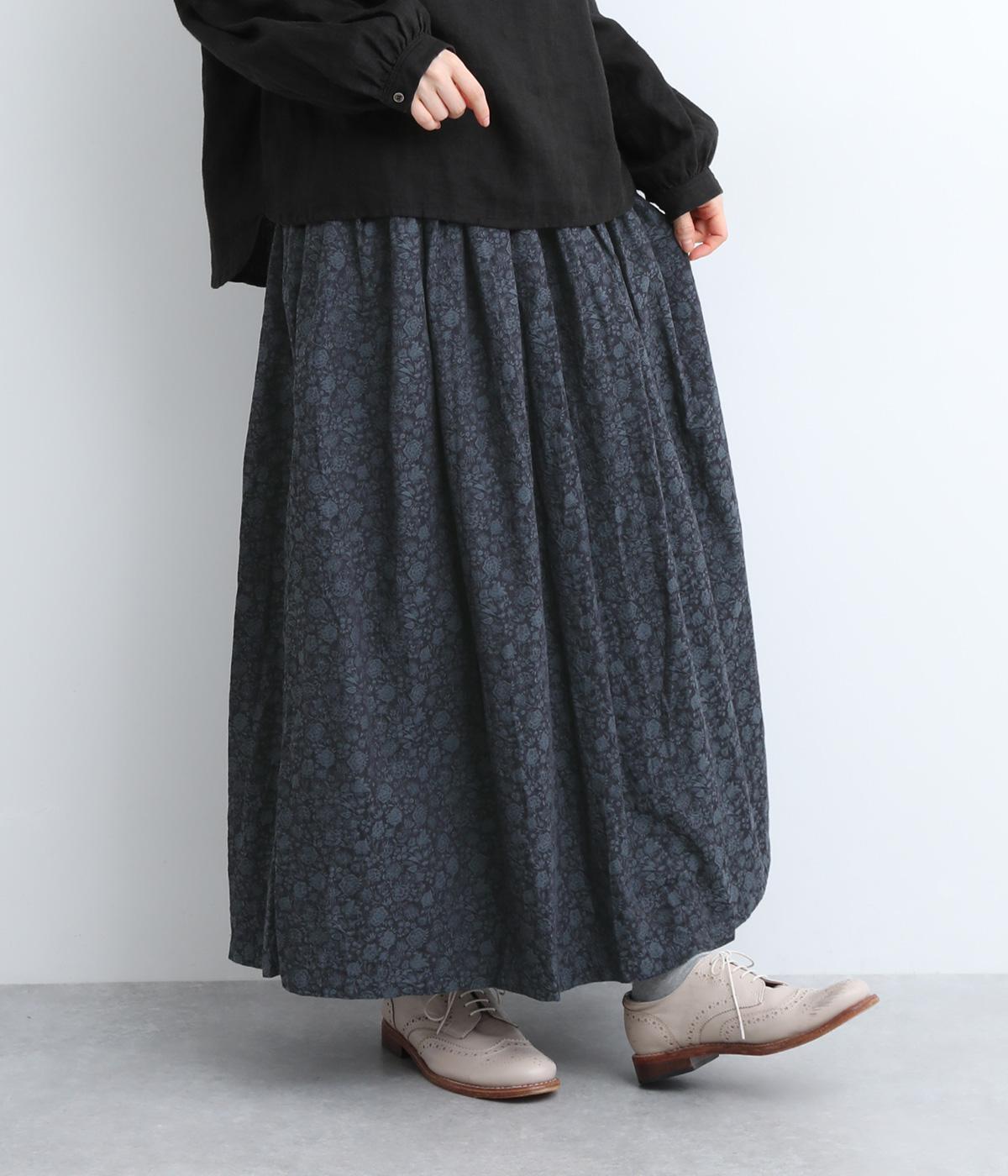 ジャカードオーガニックコットンスカート(フラワー-F)