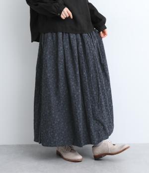 ジャカードオーガニックコットンスカート(フラワー-F)