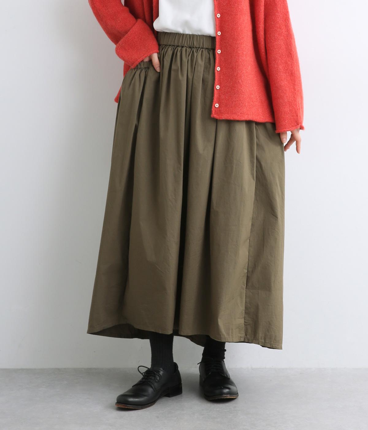 コットンナイロンクロス　ポケットスカート(オリーブ-F)