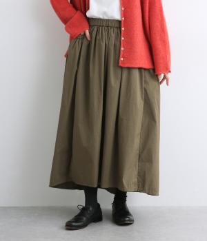 コットンナイロンクロス　ポケットスカート(オリーブ-F)