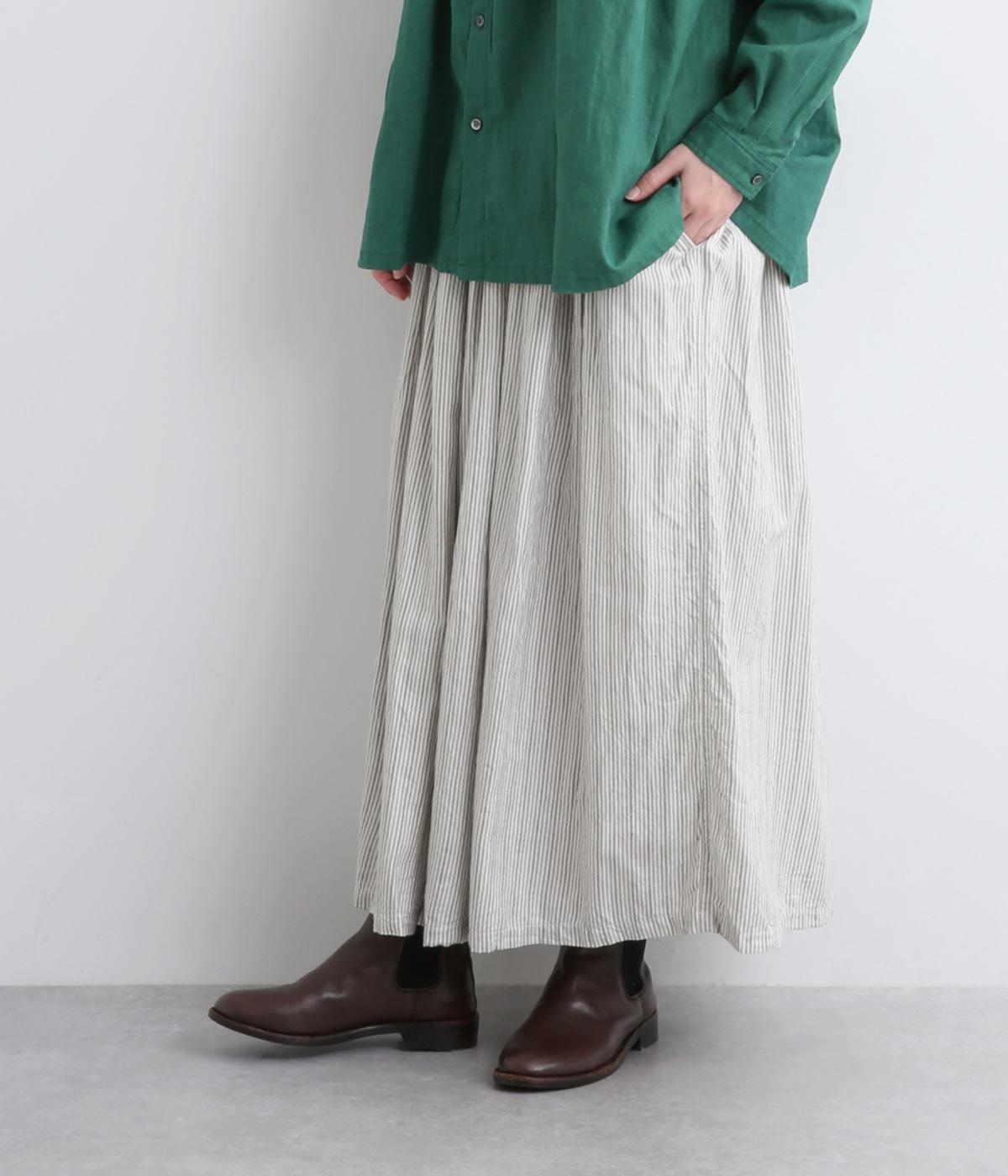 ネルストライプ　スカート(ホワイト-F)
