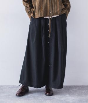 コットンカシミヤビエラ　配色スカート